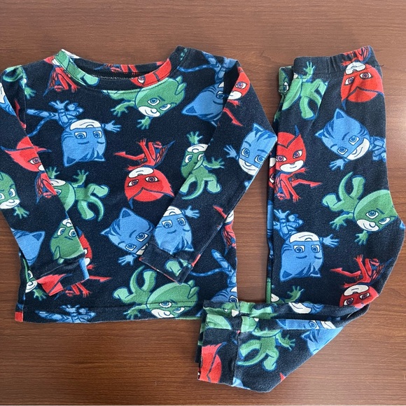 PJ Mask Kids Cotton Pajama Set Size 4T Snug Fit Navy Blue w/Characters - Picture 2 of 11